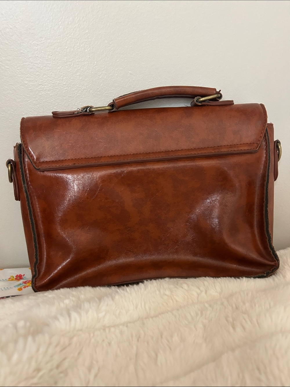 Vintage brown leather beautiful boho purse.. needs strap - Picture 4 of 8